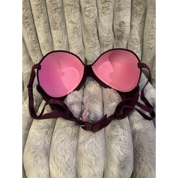 Victoria's Secret PINK Bra Women's 34D Red Burgundy Multiway Push Up Hook Eye - Picture 6 of 8